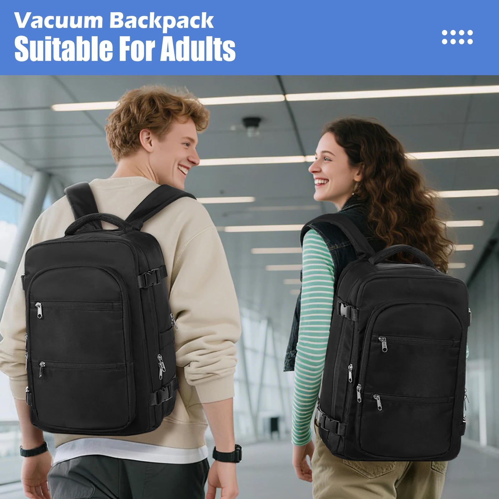 Ryanair 40x30x20 Travel Backpack,Airplane Cabin Backpack For EasyJet Wizzair, Vacuum Compression Backpack Men Laptop Backpack