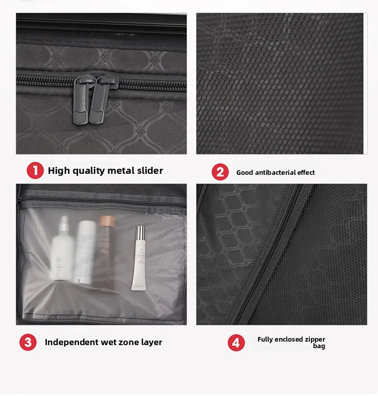 KLQDZMS Front Opening Compartment Multifunctional Aluminum Frame Luggage 20/24/26 Inch Large Capacity Password Travel Suitcase