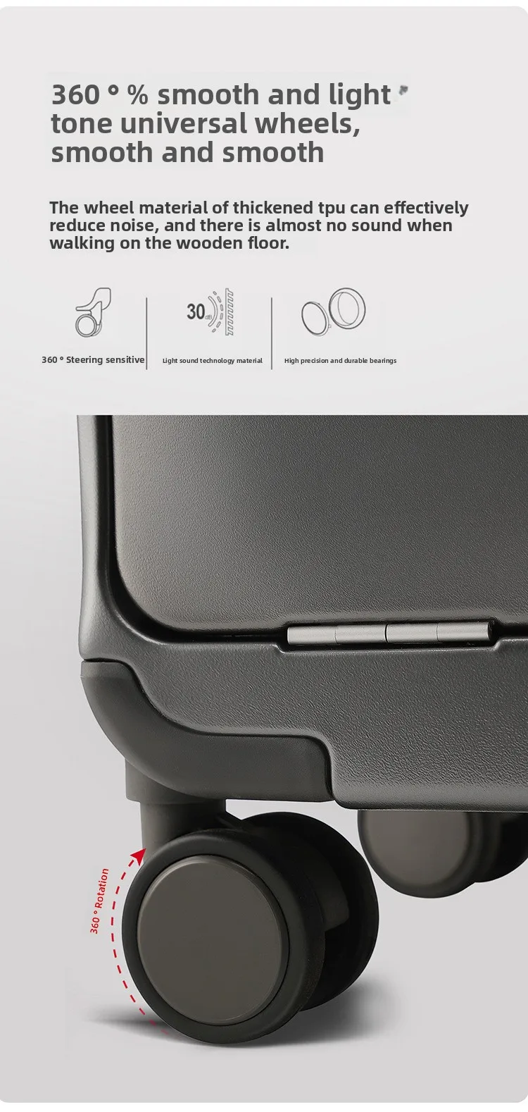 KLQDZMS Front Opening Compartment Multifunctional Aluminum Frame Luggage 20/24/26 Inch Large Capacity Password Travel Suitcase