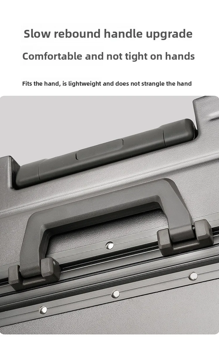KLQDZMS Front Opening Compartment Multifunctional Aluminum Frame Luggage 20/24/26 Inch Large Capacity Password Travel Suitcase
