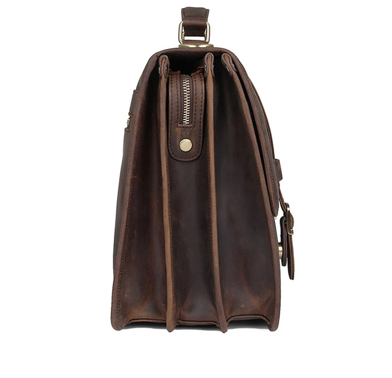 Men Genuine Leather Big Briefcase 14 inch Laptop Business Bag Cowhide Laptop Handbag Notebooks Mens Work Tote Big Shoulder Bag