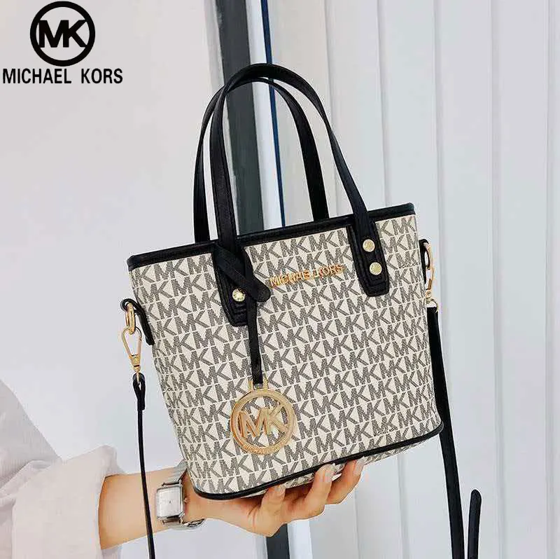 Michael Kors Ole Jet Set 2026 New Bag Lightweight Luxury Travel Extra Small PVC Print with Leather Women's Handheld Crossbody To
