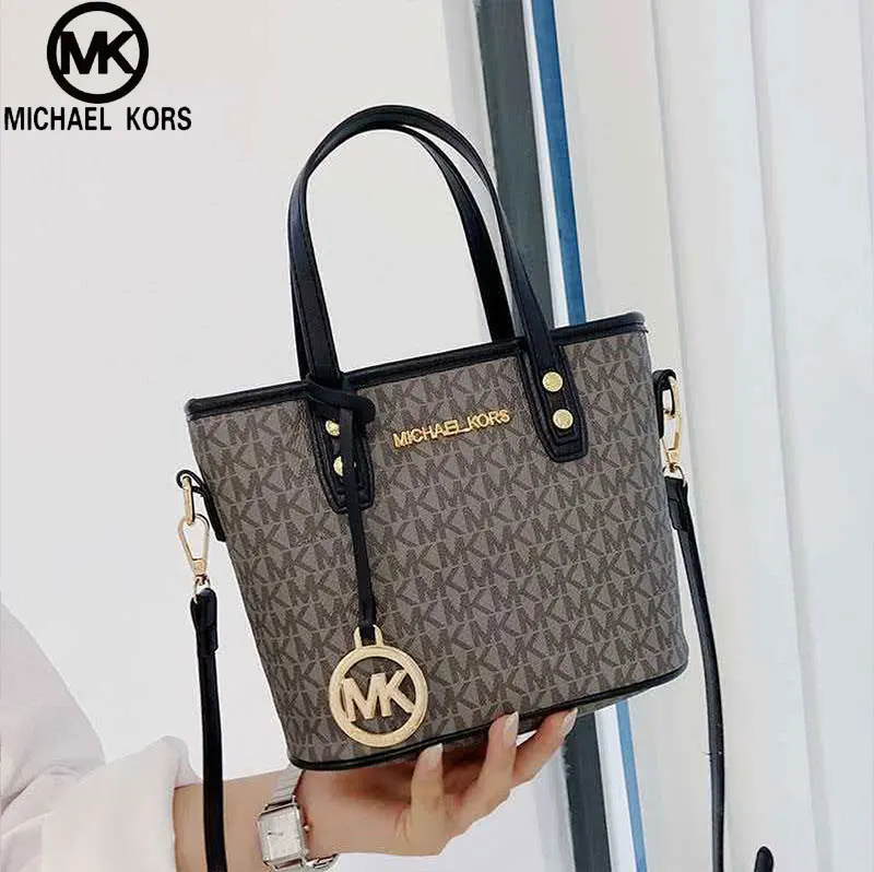 Michael Kors Ole Jet Set 2026 New Bag Lightweight Luxury Travel Extra Small PVC Print with Leather Women's Handheld Crossbody To
