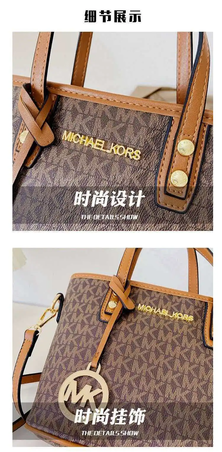 Michael Kors Ole Jet Set 2026 New Bag Lightweight Luxury Travel Extra Small PVC Print with Leather Women's Handheld Crossbody To