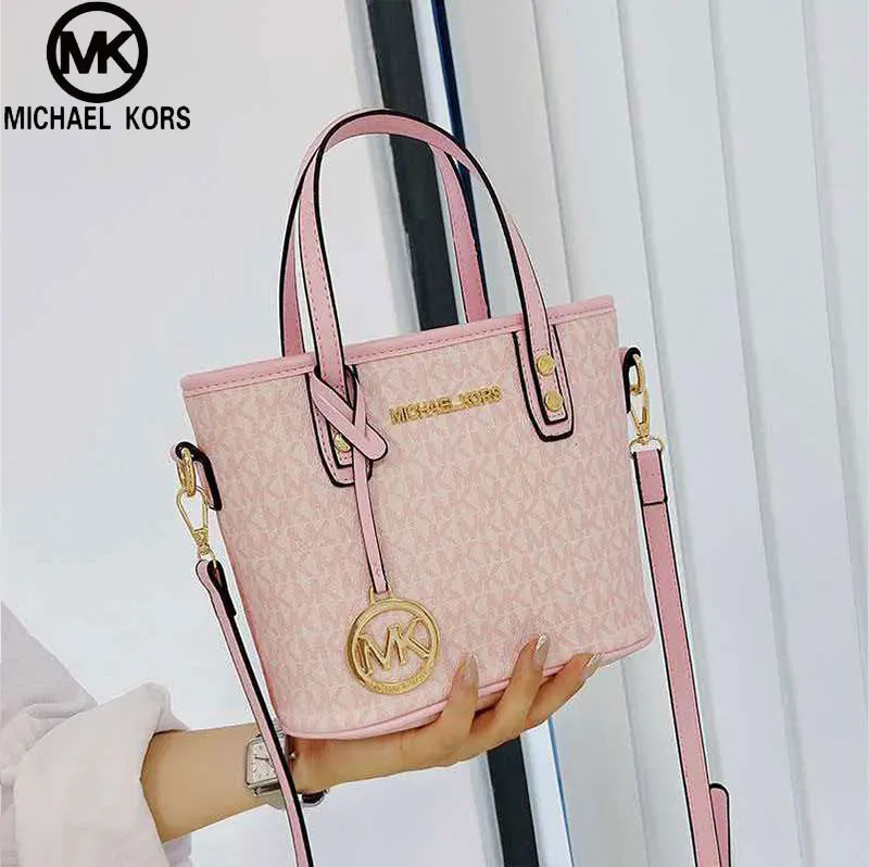 Michael Kors Ole Jet Set 2026 New Bag Lightweight Luxury Travel Extra Small PVC Print with Leather Women's Handheld Crossbody To