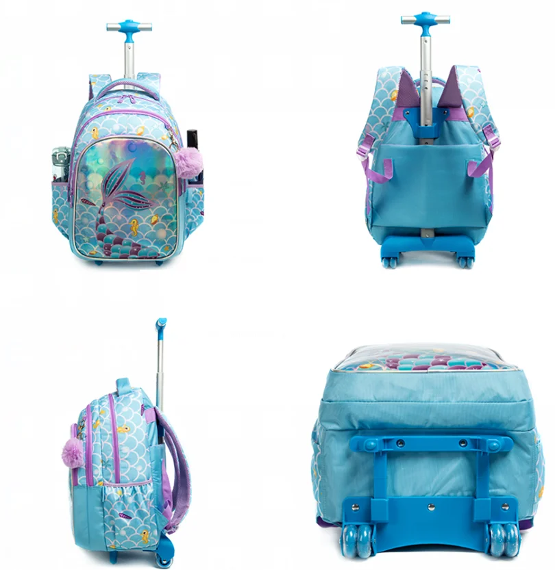 Boys Rolling Backpack for Kids 8-12 Trolley School Bag with Wheels Travel Backpack for Kids with Lunch Bag Back to School Supply