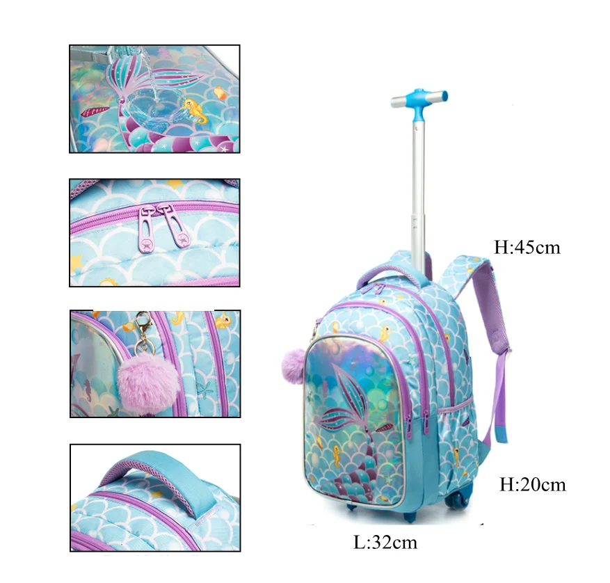 Boys Rolling Backpack for Kids 8-12 Trolley School Bag with Wheels Travel Backpack for Kids with Lunch Bag Back to School Supply