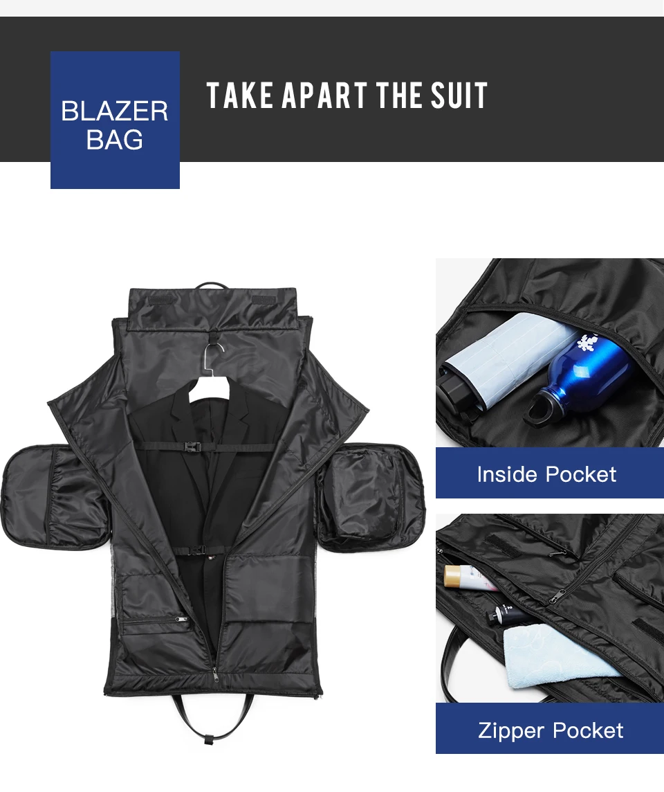 OZUKO Garment Bag Multifunction Men Suit Storage Large Capacity Luggage Handbag Male Waterproof Travel Duffel Bag Shoes Pocket