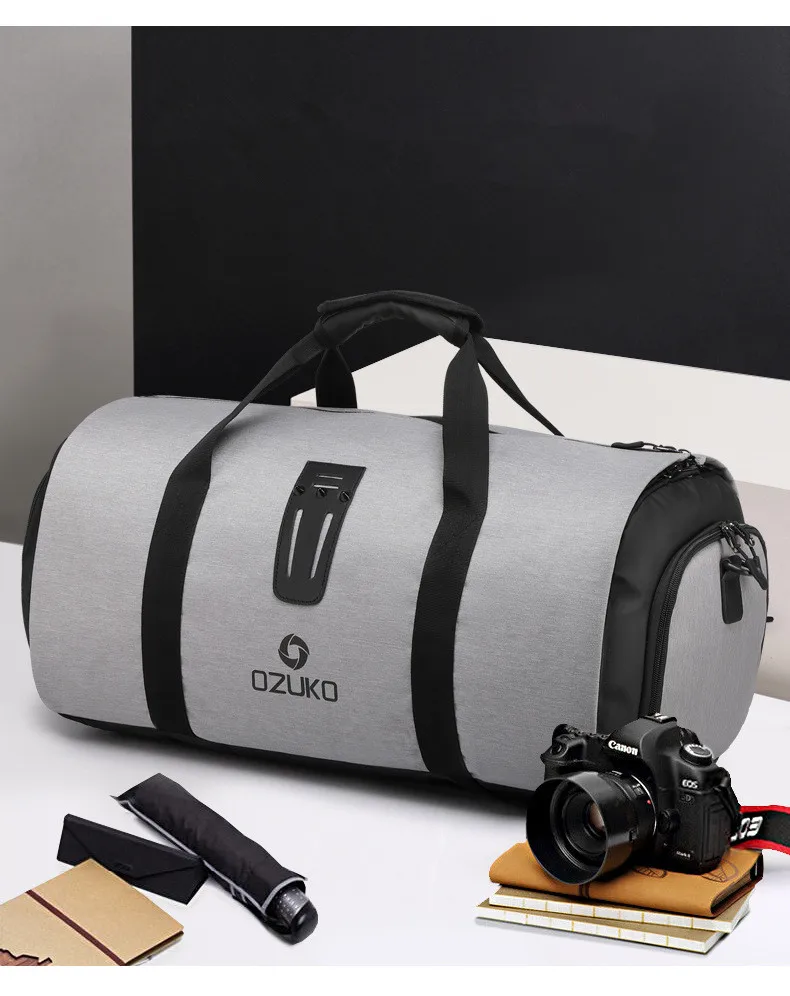 OZUKO Garment Bag Multifunction Men Suit Storage Large Capacity Luggage Handbag Male Waterproof Travel Duffel Bag Shoes Pocket