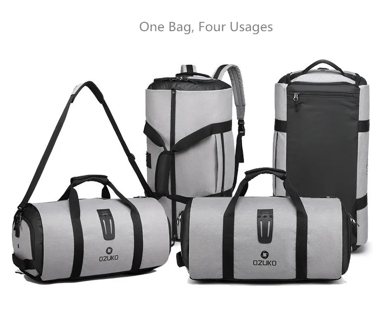 OZUKO Garment Bag Multifunction Men Suit Storage Large Capacity Luggage Handbag Male Waterproof Travel Duffel Bag Shoes Pocket