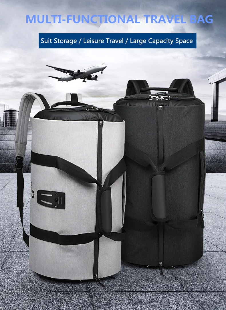 OZUKO Garment Bag Multifunction Men Suit Storage Large Capacity Luggage Handbag Male Waterproof Travel Duffel Bag Shoes Pocket