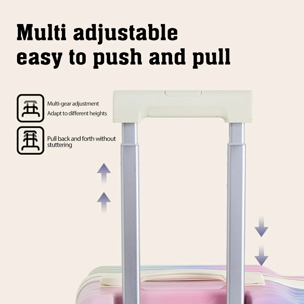 18' Hand Carry Luggage Portable Boarding Bagage 6 Wheels ZIPPER Lock Luggage Can Sit Down Kids Luggage