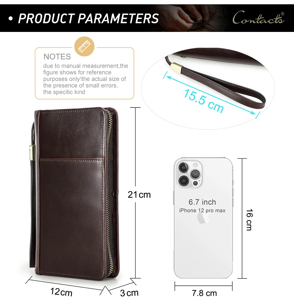 CONTACT'S Genuine Leather Men Passport Cover with Pen Slot Family Passport Travel Wallets ID Card Bag Organizer Document Pouch