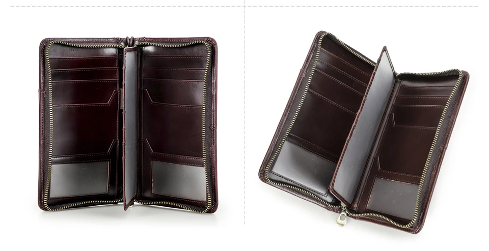 CONTACT'S Genuine Leather Men Passport Cover with Pen Slot Family Passport Travel Wallets ID Card Bag Organizer Document Pouch