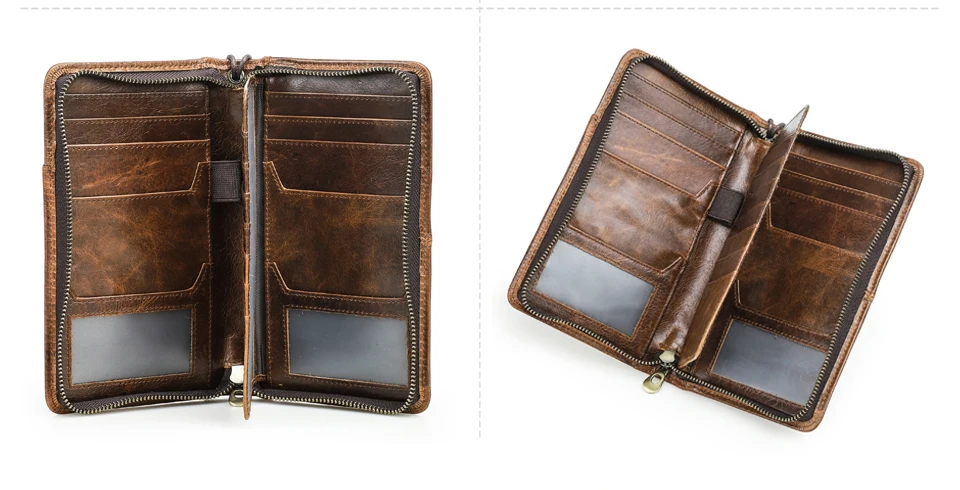 CONTACT'S Genuine Leather Men Passport Cover with Pen Slot Family Passport Travel Wallets ID Card Bag Organizer Document Pouch