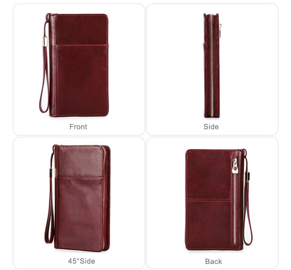 CONTACT'S Genuine Leather Men Passport Cover with Pen Slot Family Passport Travel Wallets ID Card Bag Organizer Document Pouch