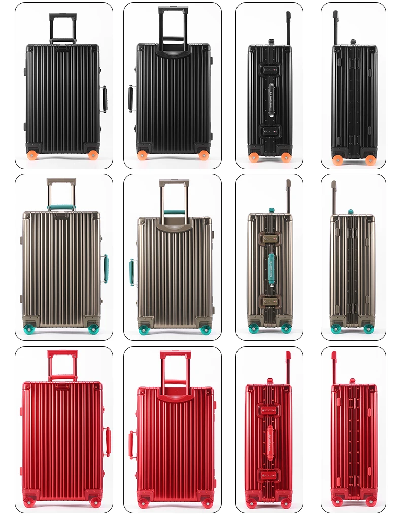 All-Aluminum Magnesium Alloy Suitcase Large-Capacity Password Luggage Infused Transparent Rolling Wheel Business Trolley Case