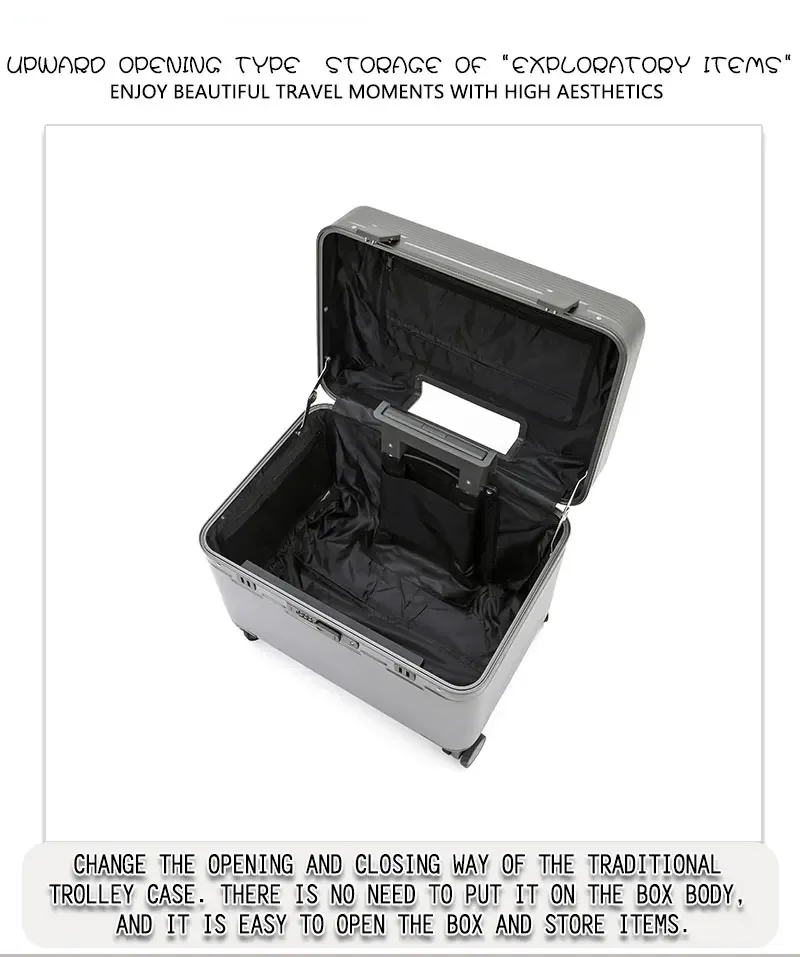 Bunnyfly 18" Aluminum Alloy Frame Spinner Suitcase Camera Trolley Pilot Luggage Bag with Wheels Photography Equipment Case
