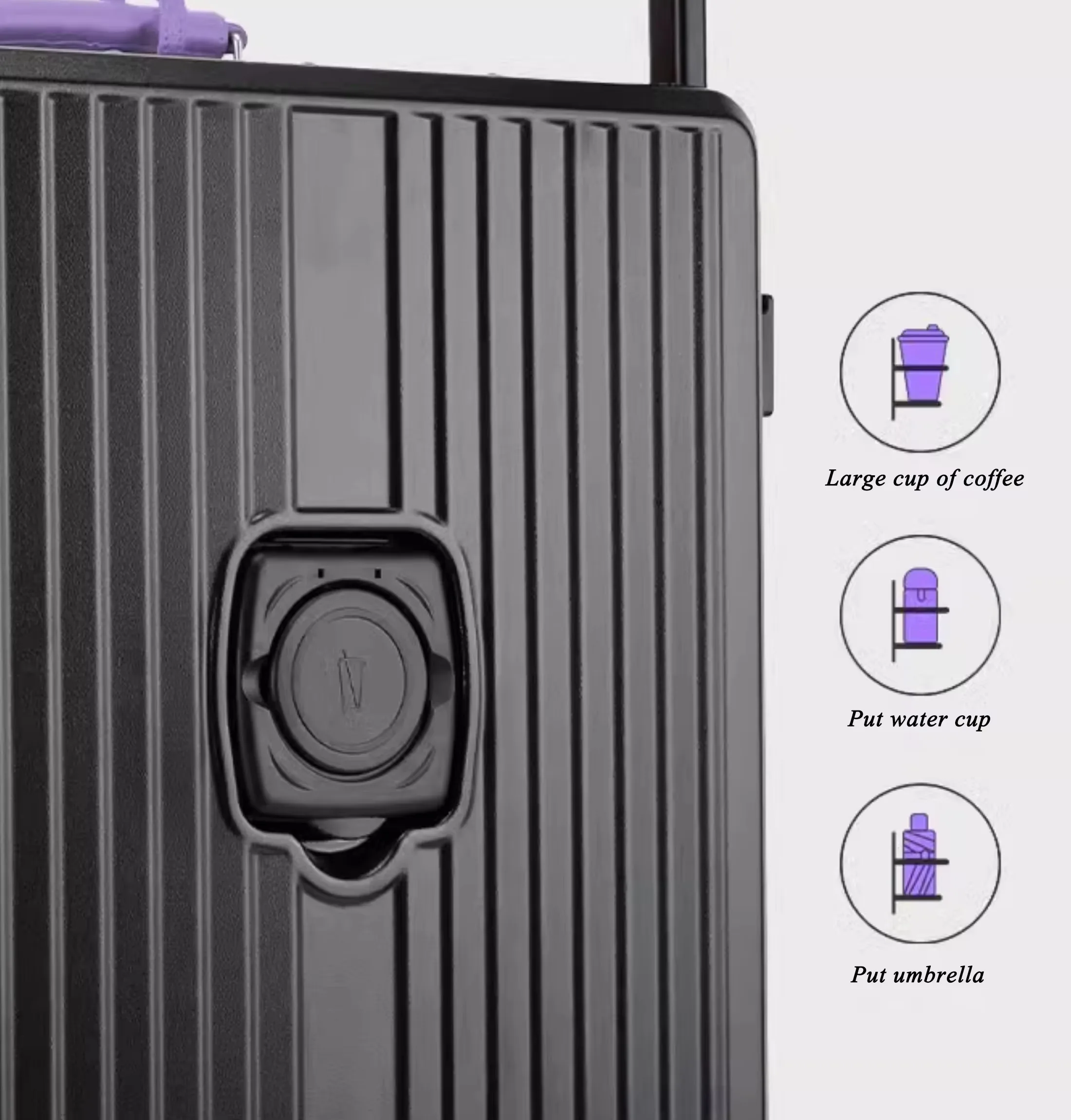 BunnyFly Wide Handlebar Travel Trolley Suitcase with Colorful Silent Wheels TSA Lock Rolling Luggage Large Capacity PC Material