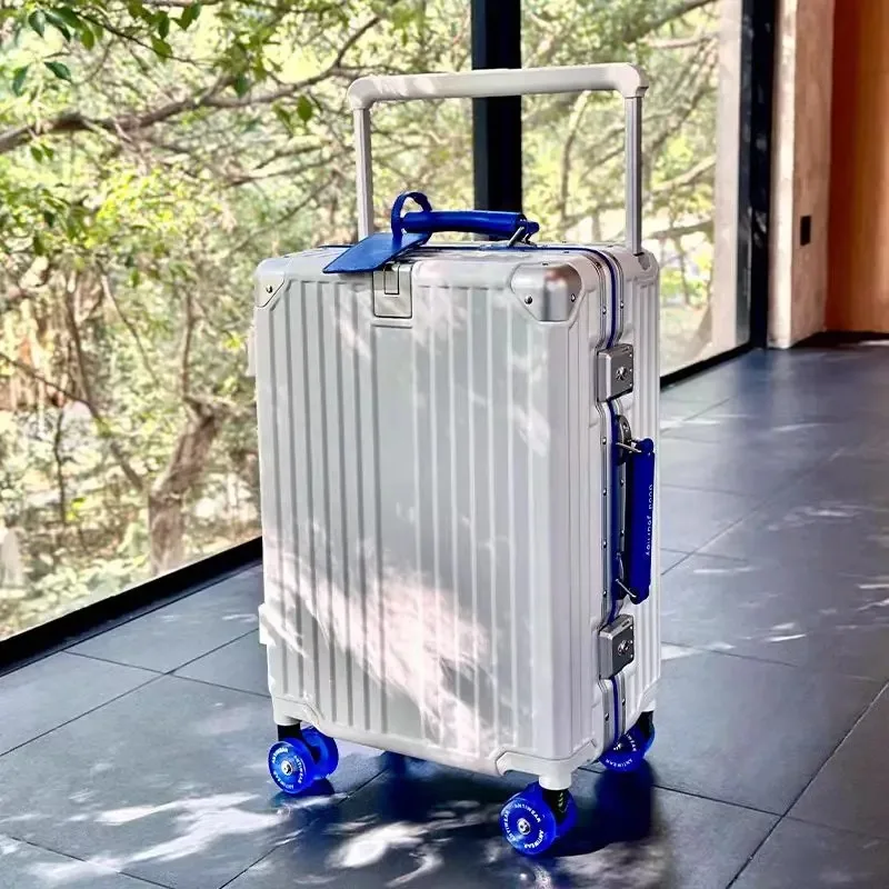 BunnyFly Wide Handlebar Travel Trolley Suitcase with Colorful Silent Wheels TSA Lock Rolling Luggage Large Capacity PC Material