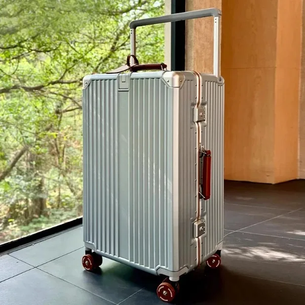 BunnyFly Wide Handlebar Travel Trolley Suitcase with Colorful Silent Wheels TSA Lock Rolling Luggage Large Capacity PC Material