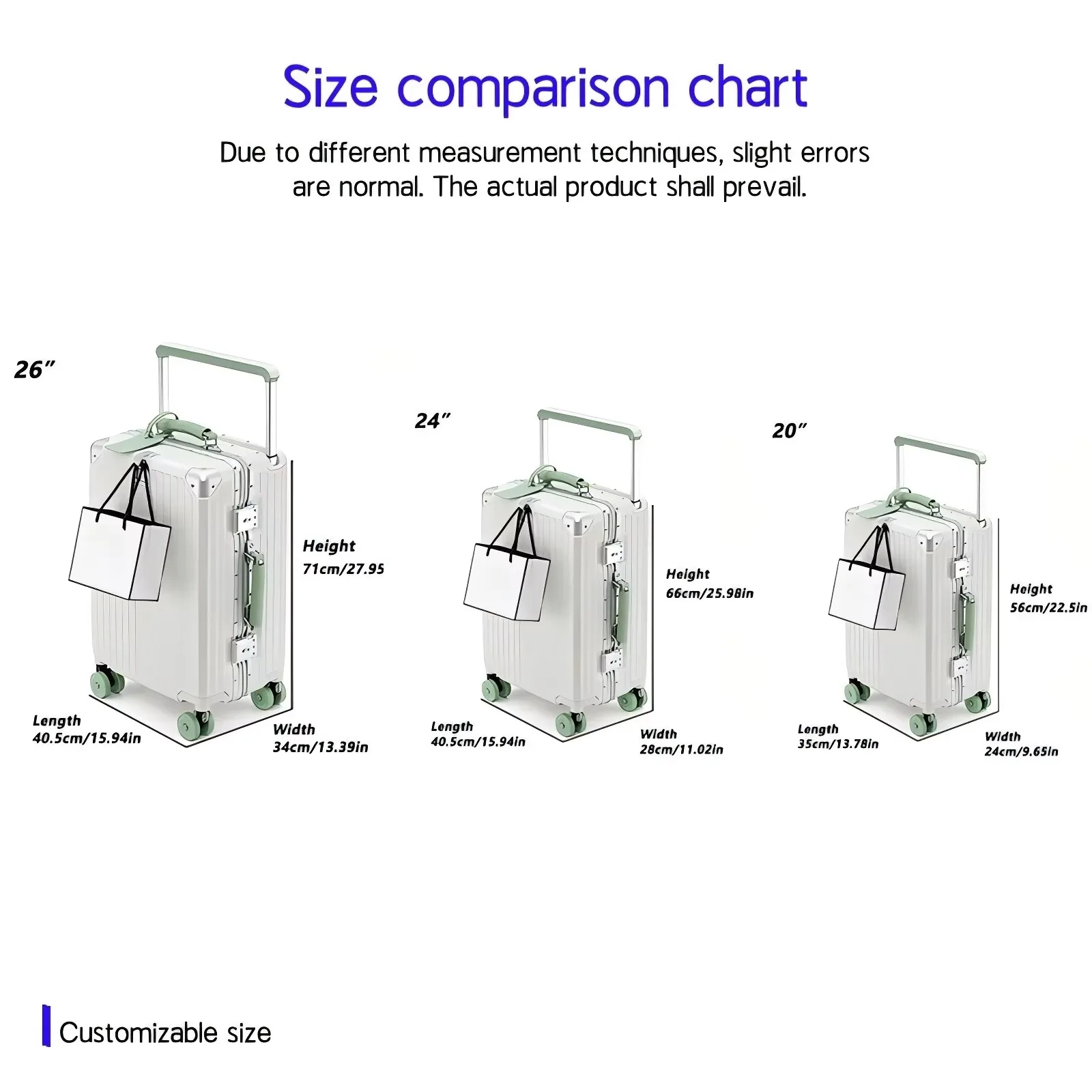 BunnyFly Wide Handlebar Travel Trolley Suitcase with Colorful Silent Wheels TSA Lock Rolling Luggage Large Capacity PC Material