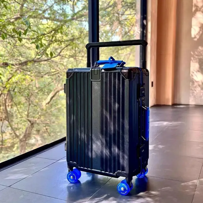 BunnyFly Wide Handlebar Travel Trolley Suitcase with Colorful Silent Wheels TSA Lock Rolling Luggage Large Capacity PC Material