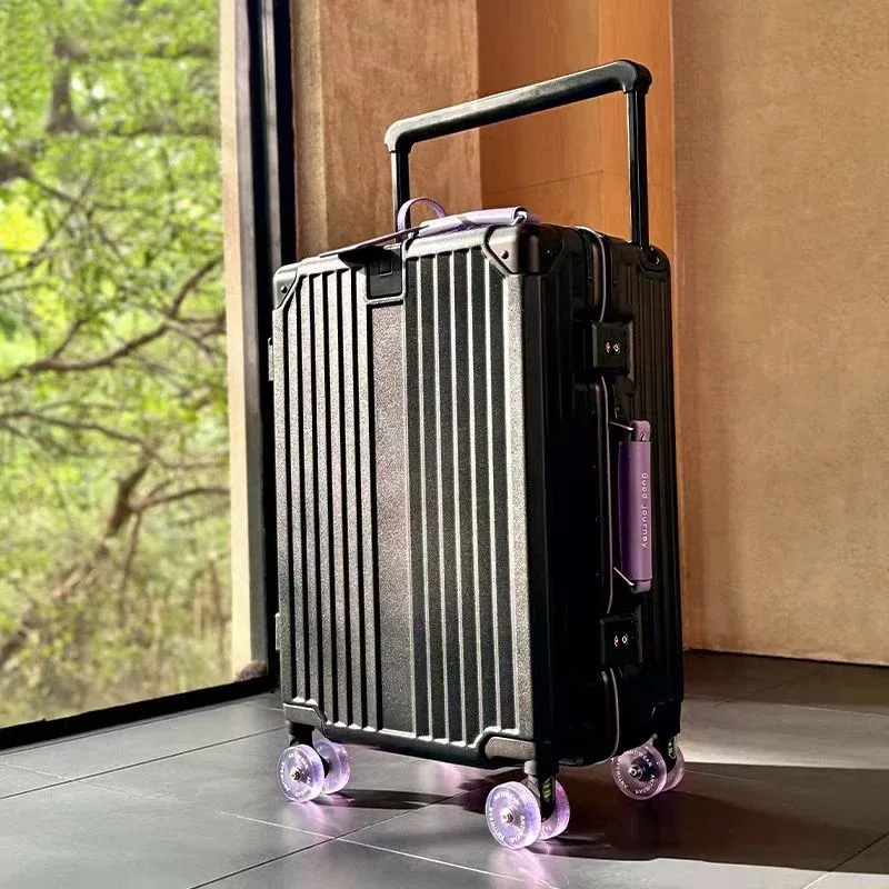 BunnyFly Wide Handlebar Travel Trolley Suitcase with Colorful Silent Wheels TSA Lock Rolling Luggage Large Capacity PC Material