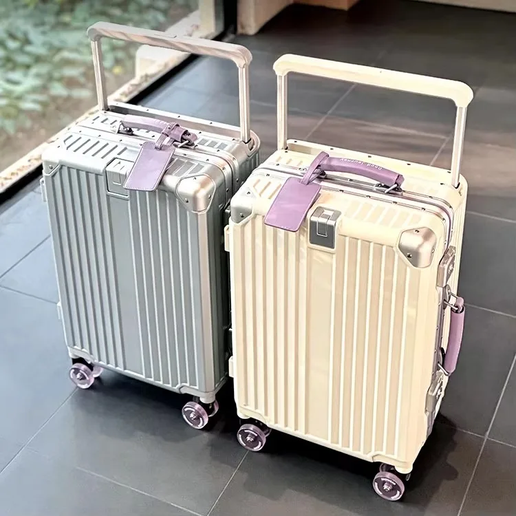 BunnyFly Wide Handlebar Travel Trolley Suitcase with Colorful Silent Wheels TSA Lock Rolling Luggage Large Capacity PC Material