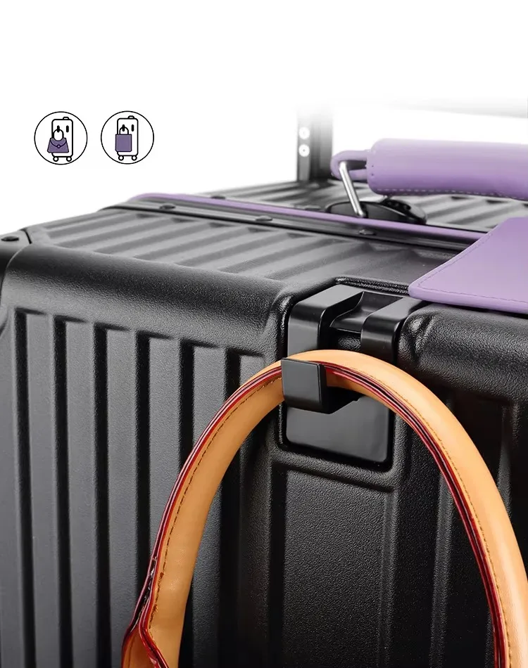 BunnyFly Wide Handlebar Travel Trolley Suitcase with Colorful Silent Wheels TSA Lock Rolling Luggage Large Capacity PC Material