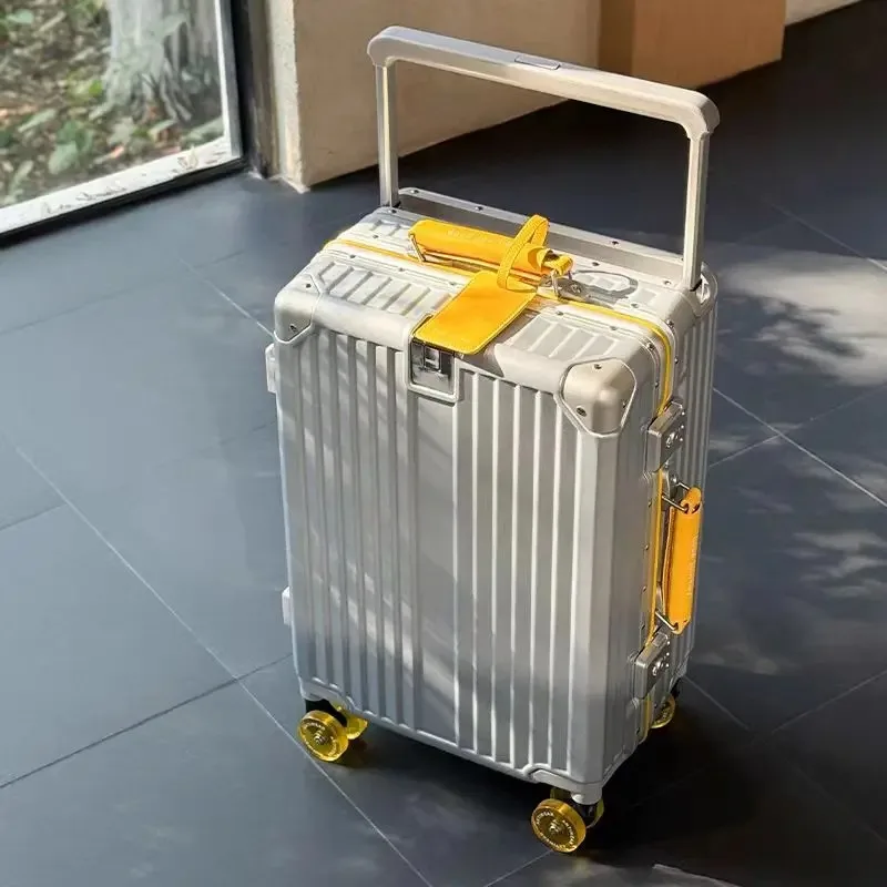 BunnyFly Wide Handlebar Travel Trolley Suitcase with Colorful Silent Wheels TSA Lock Rolling Luggage Large Capacity PC Material
