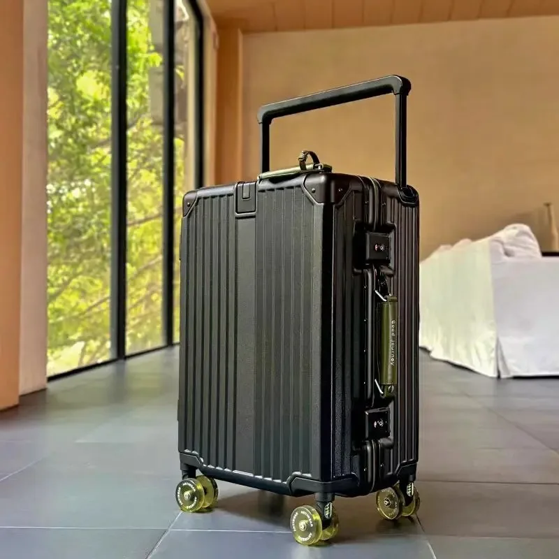 BunnyFly Wide Handlebar Travel Trolley Suitcase with Colorful Silent Wheels TSA Lock Rolling Luggage Large Capacity PC Material