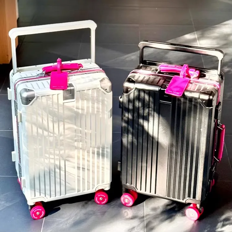 BunnyFly Wide Handlebar Travel Trolley Suitcase with Colorful Silent Wheels TSA Lock Rolling Luggage Large Capacity PC Material