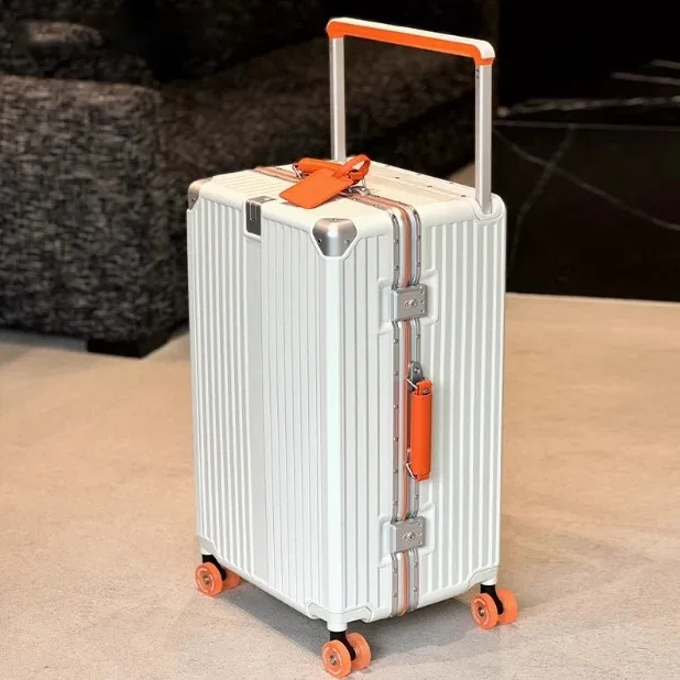 BunnyFly Wide Handlebar Travel Trolley Suitcase with Colorful Silent Wheels TSA Lock Rolling Luggage Large Capacity PC Material