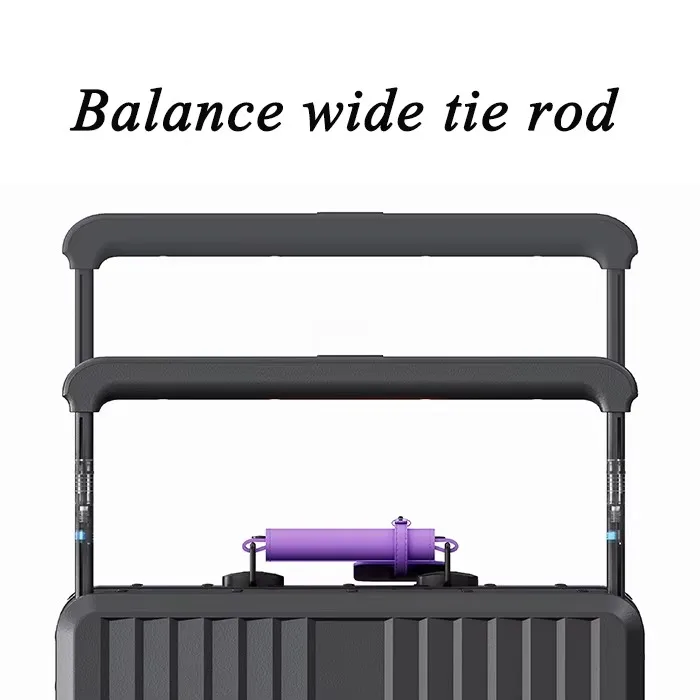 BunnyFly Wide Handlebar Travel Trolley Suitcase with Colorful Silent Wheels TSA Lock Rolling Luggage Large Capacity PC Material