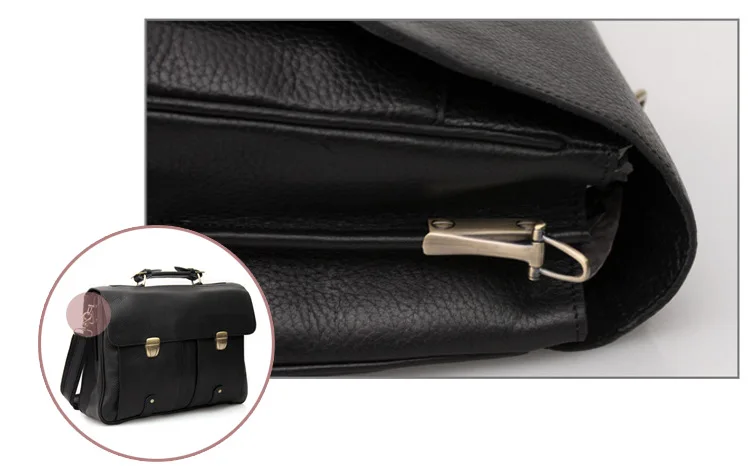 High Quality Cowhide Genuine Leather Briefcase for Men Business Bag 15.6" Laptop Case Male Portfolio Attache Office Messenger Ba