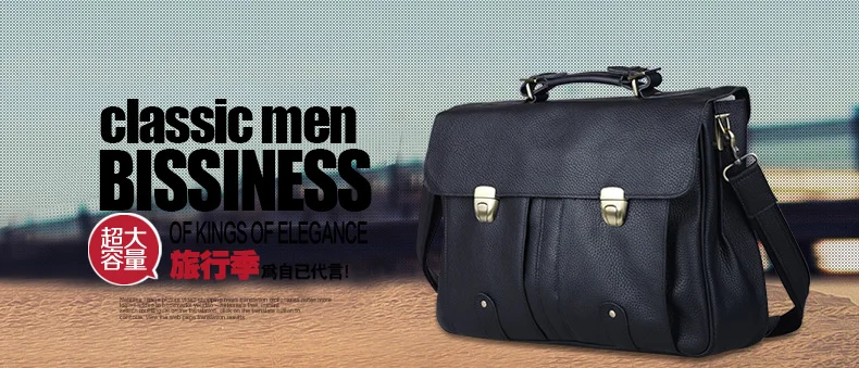 High Quality Cowhide Genuine Leather Briefcase for Men Business Bag 15.6" Laptop Case Male Portfolio Attache Office Messenger Ba