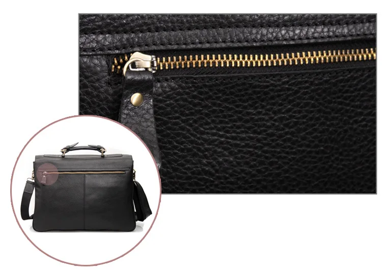 High Quality Cowhide Genuine Leather Briefcase for Men Business Bag 15.6" Laptop Case Male Portfolio Attache Office Messenger Ba