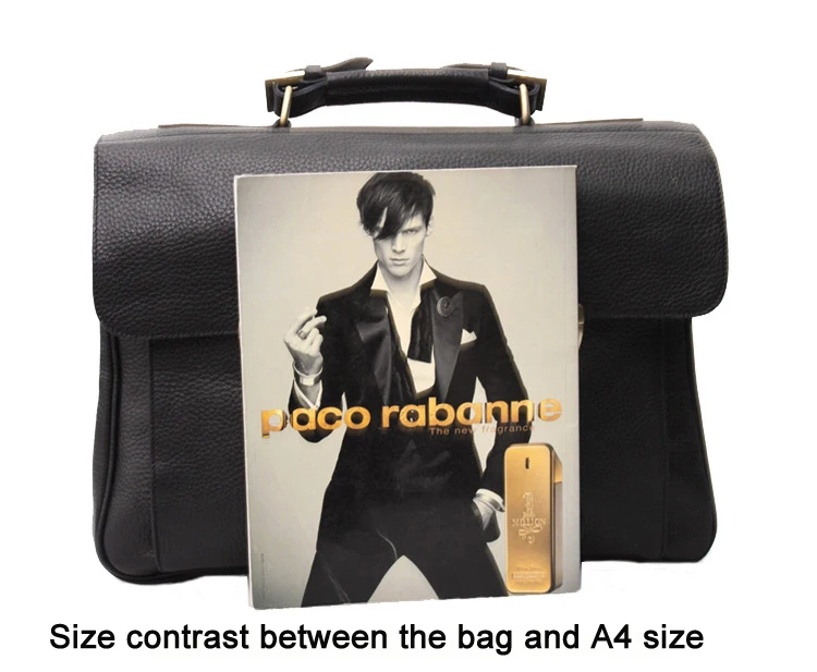High Quality Cowhide Genuine Leather Briefcase for Men Business Bag 15.6" Laptop Case Male Portfolio Attache Office Messenger Ba