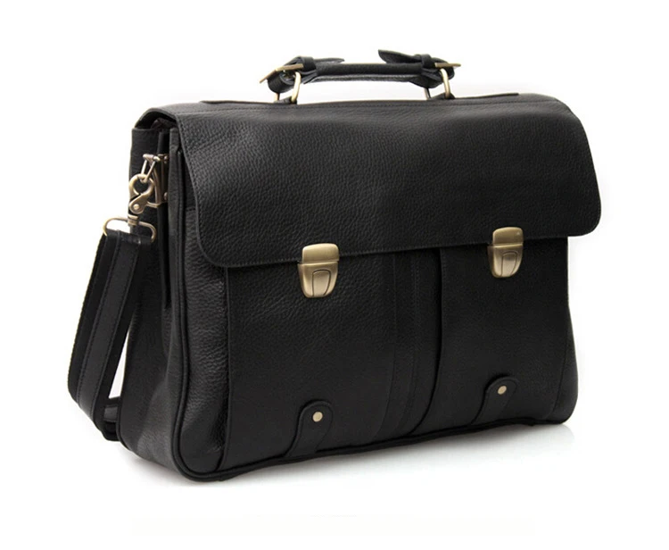 High Quality Cowhide Genuine Leather Briefcase for Men Business Bag 15.6" Laptop Case Male Portfolio Attache Office Messenger Ba