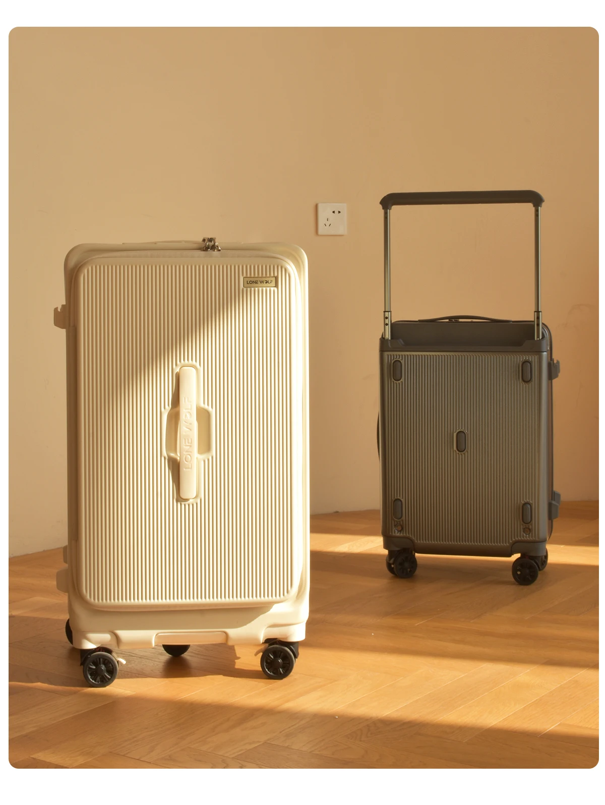 2025 Front-opening Luggage. 26-inch anti-drop rolling suitcase, 20-inch carry-on luggage, combination suitcase, 24-inch travel b
