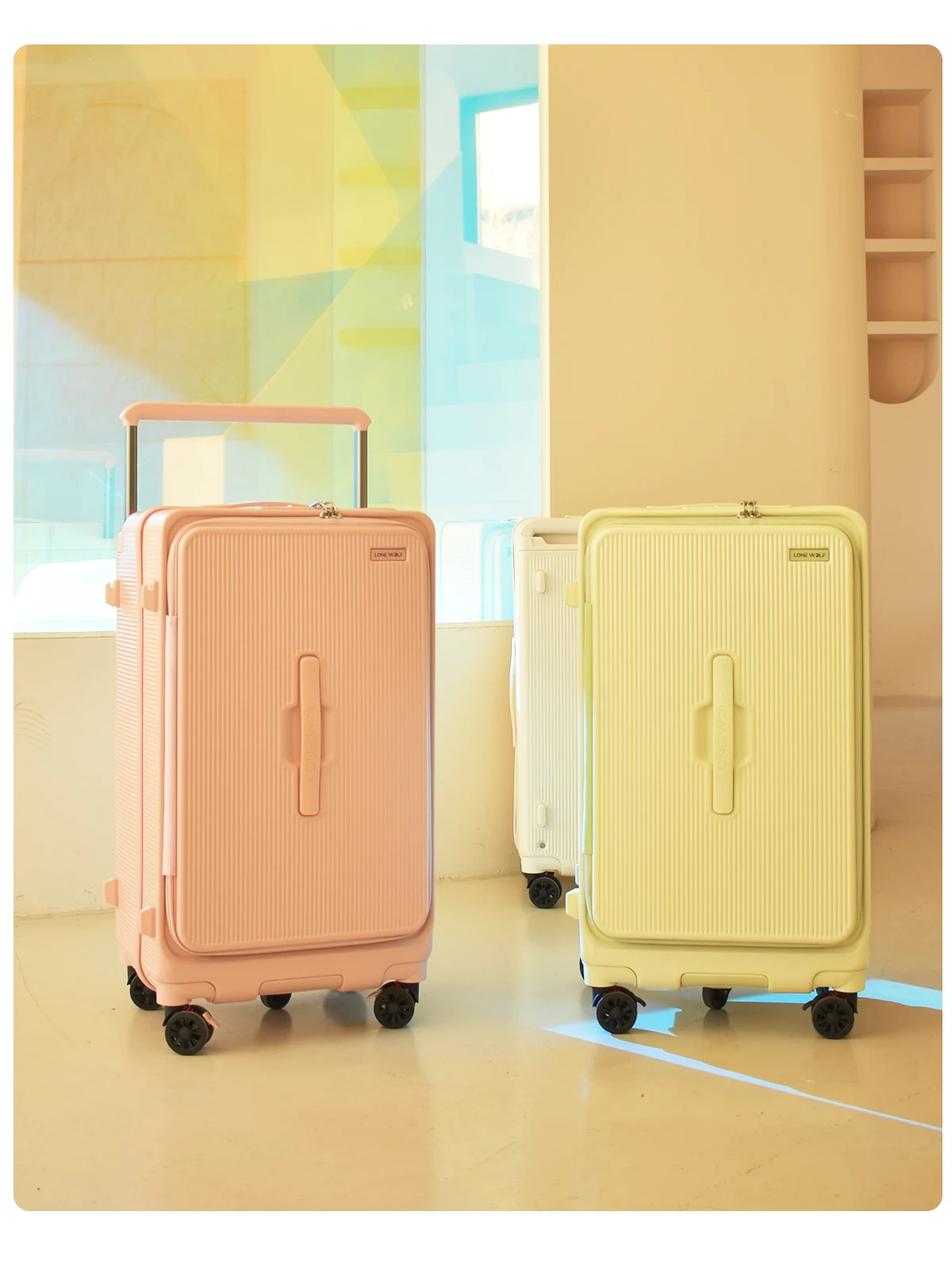 2025 Front-opening Luggage. 26-inch anti-drop rolling suitcase, 20-inch carry-on luggage, combination suitcase, 24-inch travel b