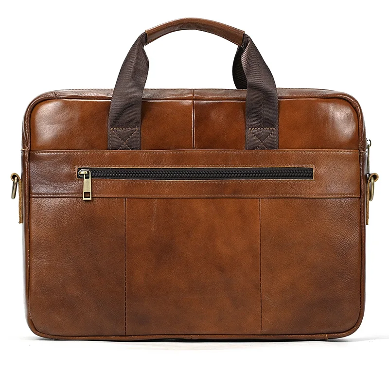 Luufan Men's Business Briefcase Fit 15" PC Genuine Leather Handbag Real Leather Male Laptop Handbag A4 Office Man Crossbody Bag