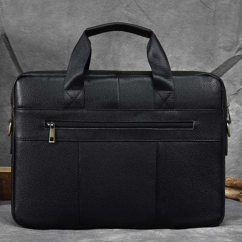 Luufan Men's Business Briefcase Fit 15" PC Genuine Leather Handbag Real Leather Male Laptop Handbag A4 Office Man Crossbody Bag