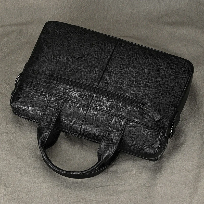 Luufan Men's Business Briefcase Fit 15" PC Genuine Leather Handbag Real Leather Male Laptop Handbag A4 Office Man Crossbody Bag