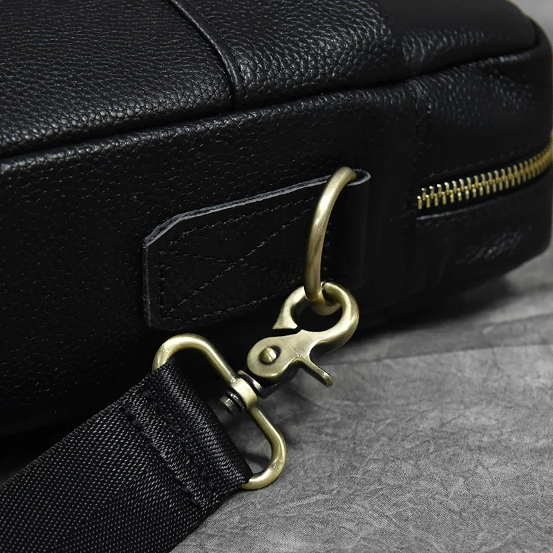 Luufan Men's Business Briefcase Fit 15" PC Genuine Leather Handbag Real Leather Male Laptop Handbag A4 Office Man Crossbody Bag