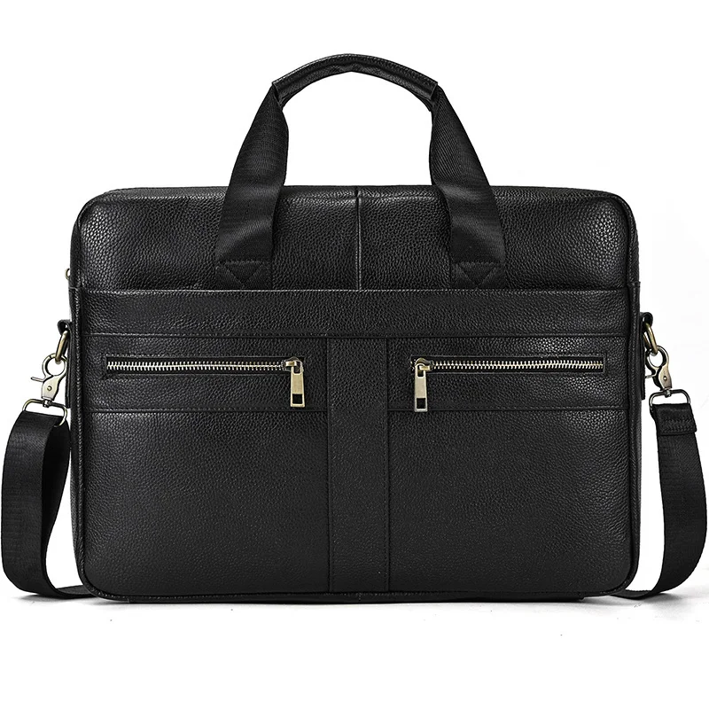 Luufan Men's Business Briefcase Fit 15" PC Genuine Leather Handbag Real Leather Male Laptop Handbag A4 Office Man Crossbody Bag