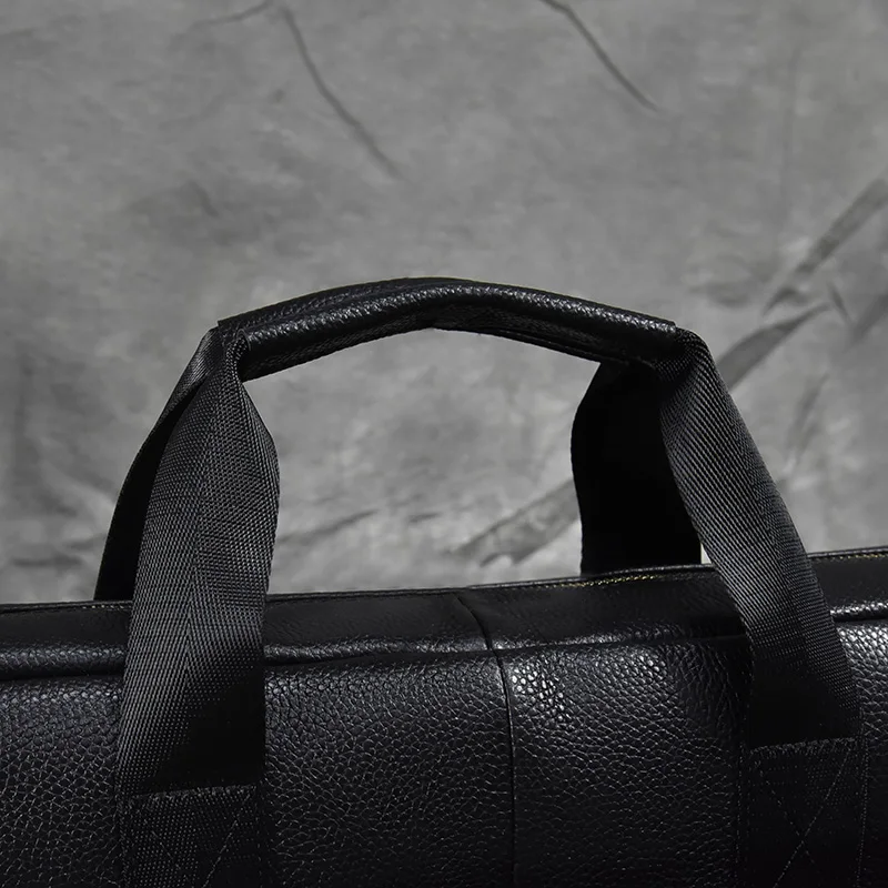 Luufan Men's Business Briefcase Fit 15" PC Genuine Leather Handbag Real Leather Male Laptop Handbag A4 Office Man Crossbody Bag
