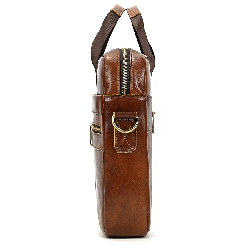 Luufan Men's Business Briefcase Fit 15" PC Genuine Leather Handbag Real Leather Male Laptop Handbag A4 Office Man Crossbody Bag