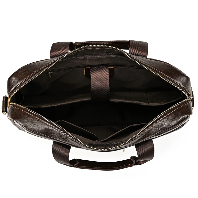 Luufan Men's Business Briefcase Fit 15" PC Genuine Leather Handbag Real Leather Male Laptop Handbag A4 Office Man Crossbody Bag